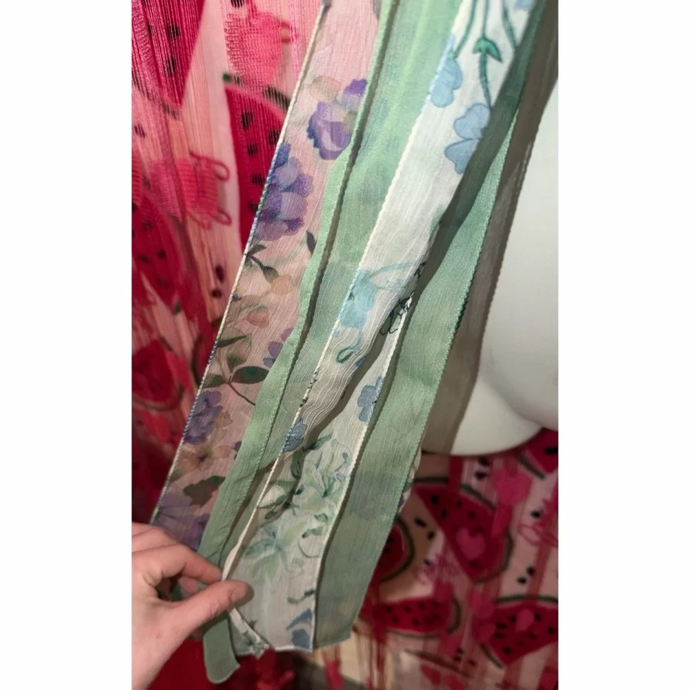 💚🩵 Floral Paneled Scarf